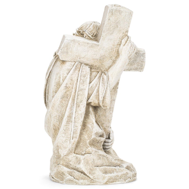 Joseph's Studio by Roman, Jesus Holding a Cross Garden Statue, Religious Outdoor Decor - Image 5
